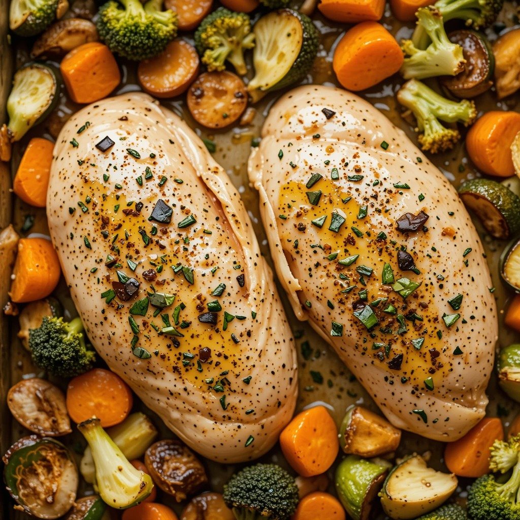 Oven baked Chicken with vegetables